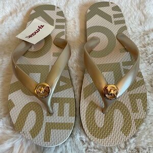 Michael Kors Gold Women's Flip Flops